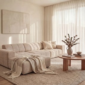 Béžová rohová pohovka (ľavý roh) Chicago – Cosmopolitan Design