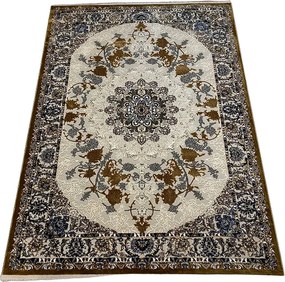 HU Hnedo-modrý moderný koberec King 29026-BROWN/BROWN Rozmer: 80x150 cm