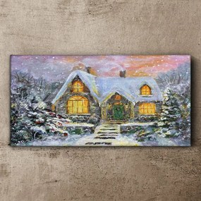Obraz canvas Zimné dom Sneh