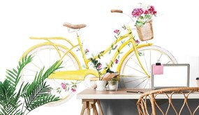 Tapeta retro bicykel pokrytý kvetmi