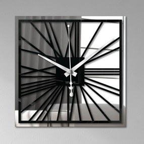 Zrkadlové nástenné hodiny z plexiskla - Dvojvrstvové: Strieborné ručičky Biela Biela 30 cm 4241-71664 X0112