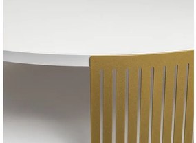 Konferenčný stolík Zinzit Gold, Farba: zlatá/arktická biela