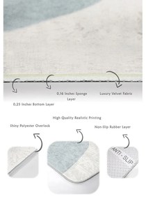 Sivo-krémové zamatové kúpeľňové predložky v súprave 2 ks 60x100 cm Abstract Shapes – Mila Home