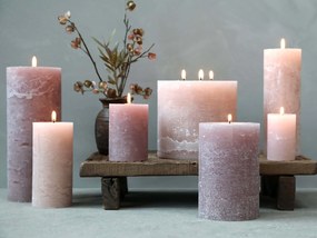 Hnedá rustikálna valcová sviečka Macon Variant: Ø: 15cm, V: 15cm, 80hod