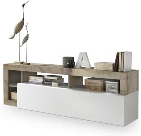 Televízny stolík LENOR biely/hnedý