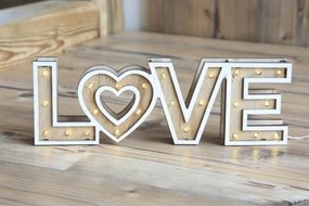 Globo 29976 - LED stolná lampa LOVE 24xLED/0,06W/3xAA topoľ