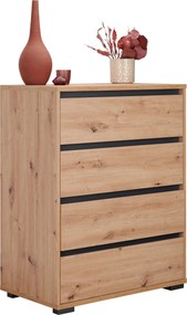 XXXLutz KOMODA, antracitová, farba duba, 80/103/48 cm Carryhome - Komody - 000003003302