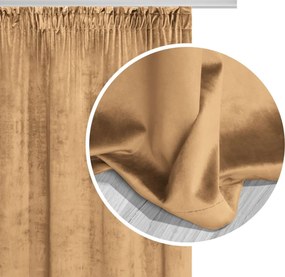 Velúrový záves SOFT VELVET horčicový na riasiacu pásku 140x270 cm
