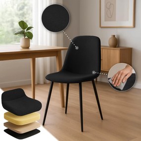 Sada 4 ks jedálenských stoličiek Maryam látka - čierna
