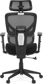 Kancelárska ergonomická stolička TRAGEL — sieťovina / látka, čierna