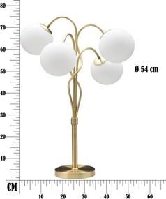 Biela/v zlatej farbe stolová lampa so skleneným tienidlom (výška 74 cm) Glamy – Mauro Ferretti