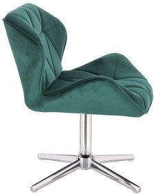 LuxuryForm DESIGN Stolička MILANO VELUR na striebornom  kríži - zelená