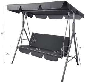 Lean Záhradná hojdačka sivá – 250kg, 2 vankúše