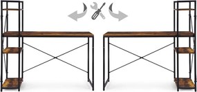 Pracovný a herný stôl s policami 120 x 60 cm čierna