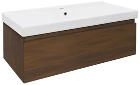Kúpeľňová skrinka s umývadlom SAT B-Way 99x30x45 cm matný orech BWAY100NUTU1, 1 ks