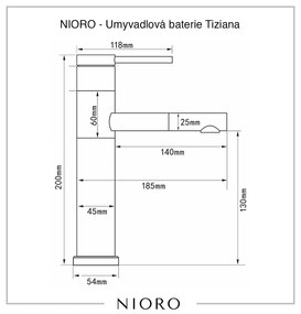 Cerano Tiziana, umývadlová batéria s výsuvnou spŕškou h-200, čierna matná, CER-CER-428728