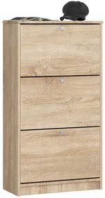 3 krídlový botník 60 cm, dub sonoma