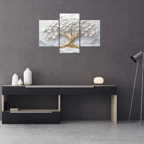 Obraz – 3D elegantný strom života plný kvetov (90x60 cm)