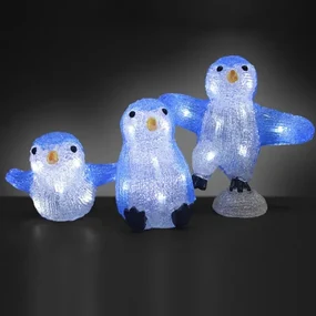 InternetovaZahrada Vianočné tučniaky s LED osvetlením
