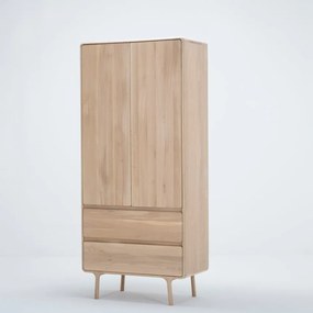 Šatníková skriňa z masívneho dubového dreva s 2 zásuvkami Gazzda Fawn