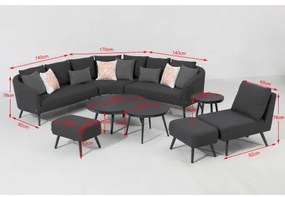 Doppler Melia LIKA-TEX® antracit - luxusná záhradná súprava