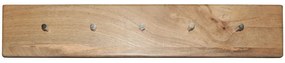 Vešiak Hina s 5 háčikmi 80x15x2,5 z mangového dreva