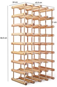 Drevený regál na víno pre 36-40 fliaš