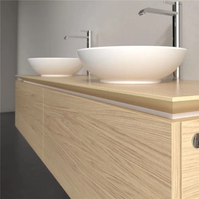 VILLEROY &amp; BOCH Legato závesná skrinka pod dve umývadlá na dosku, 2 zásuvky, s LED osvetlením, 1600 x 500 x 380 mm, Nordic Oak, B599L0VJ