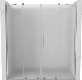 Mexen Velar Duo, posuvné sprchové dvere do otvoru 200 cm, 8mm sklo námraza, chrómová, 871-200-000-32-01