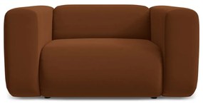 Oranžové/hnedé zamatové kreslo Ekahi – Makamii