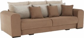 Extra priestranná pohovka, svetlohnedá/béžová/krémová, GILEN BIG SOFA