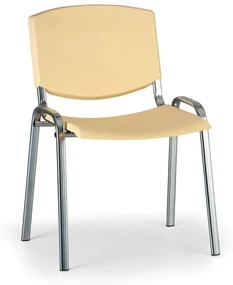Konferenčná stolička Design - chrómované nohy, žltá