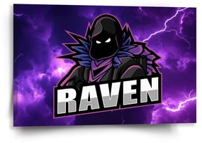 Sablio Obraz FORTNITE RAVEN Fialová búrka - 60x40 cm