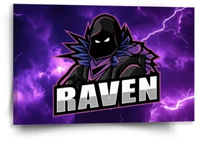 Sablio Obraz FORTNITE RAVEN Fialová búrka - 60x40 cm