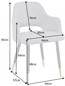 Stolička Paris dekoračné prešívanie svetlo šedá