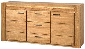 Komoda Velvet II 47 181 cm z masivu s LED osvětlením dub přírodní