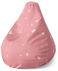 Sablio Sedací vak Pear Asymetrické srdiečka - 140 x 100 x 25 cm