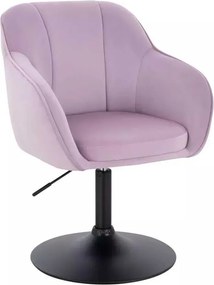 LuxuryForm DESIGN Stolička AVOLA VELUR na čiernom tanieri - levanduľa