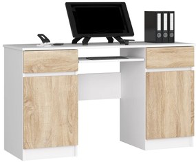 Písací stôl A5 135 cm biely/sonoma