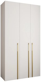 Šatníková skriňa 130 cm Carmela 40-3 (biela + zlatá). Akcia -20%. Vlastná spoľahlivá doprava až k Vám domov. 1126602