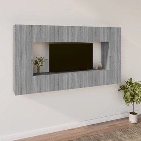 8-dielna súprava TV skriniek sivý dub sonoma spracované drevo