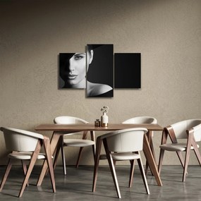Obraz - Čiernobiely portrét ženy v klobúku (90x60 cm)