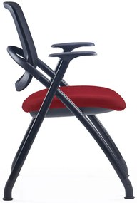 Konferenčná stolička MEET U20 červená na kolieskách / klzákoch