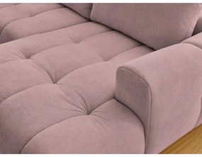 Ružová rozkladacia/s úložným priestorom rohová pohovka (ľavý roh/do tvaru "U") Fuji – Bobochic Paris