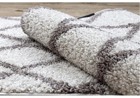 Kusový koberec Shaggy Ariso krémový atyp 60x300cm