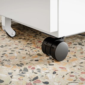 Kovový kontejner pod stůl KATE 390 x 600 x 500 mm, bílý