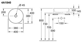 Villeroy & Boch 4A1840R1 - Umývadlo na dosku COLLARO Ø 40 cm keramika/biela