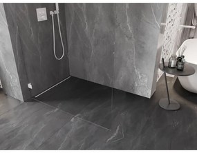 Mexen Lunar L, sprchová stena ľavá 100 x 200 cm, 8mm číre sklo, biely profil, 830L-100-000-20-00-L