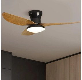 Brilagi-LED Stmievateľný stropný ventilátor LED/30W/230V 3000-6500K čierna/hnedá+DO BG1610