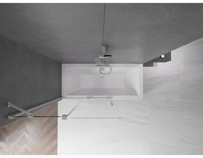 Mexen Velar, 2-krídlová posuvná vaňová zástena 110 x 150 cm, 8mm číre sklo, brúsená oceľ, 896-110-000-01-97